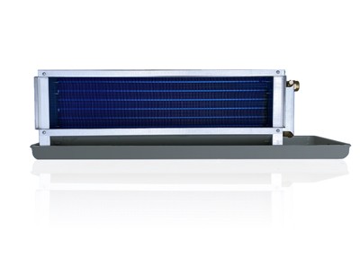 horizontal concealed fan coil unit, ceiling hidden FCU, concealed horizontal fan coil, slim HVAC unit, commercial FCU, Shandong AIKE