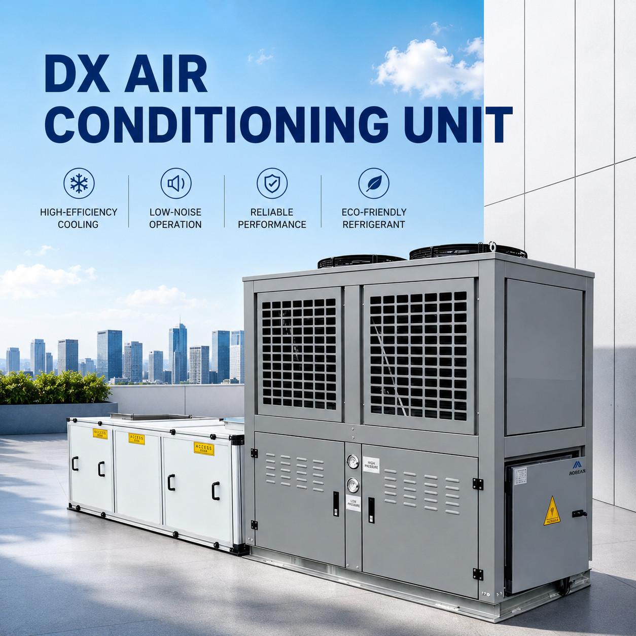factory workshop air conditioning, industrial cooling equipment, direct expansion unit, factory cooling solution, workshop air conditioner, industrial HVAC, Shandong AIKE