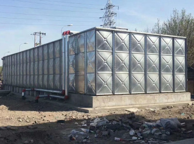 hot dip galvanized water tank, HDG water tank, galvanized steel storage tank, modular galvanized tank, fire water tank, Shandong AIKE
