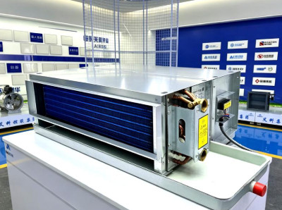 horizontal concealed fan coil unit, ceiling hidden FCU, concealed horizontal fan coil, slim HVAC unit, commercial FCU, Shandong AIKE